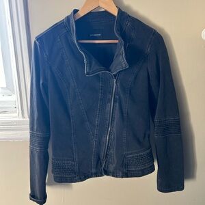 Liverpool Black Cotton Moto Jacket